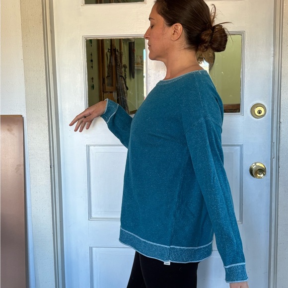Chico's Teal Crew Neck Sweater - Picture 2 of 5